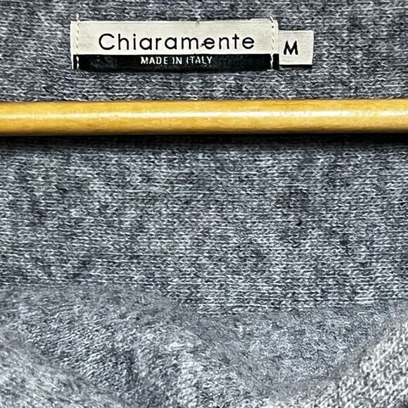 Chiaramente Made In Italy Charcoal Gray & Light Beige Wrap/Shawl Cardigan ~ Sz M - Picture 6 of 6